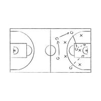 Basketball Strategie Eisbahn, Zeichnung Spiel Taktik vektor