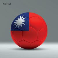 3d realistisk fotboll boll imed flagga av taiwan på studio bakgrund vektor