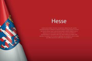 Flagge Hessen, Zustand von Deutschland, isoliert auf Hintergrund mit Copyspace vektor