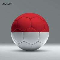 3d realistisch Fußball Ball ich mit Flagge von Monaco auf Studio Hintergrund vektor