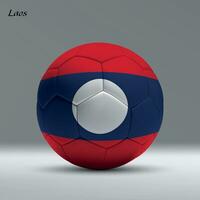 3d realistisch Fußball Ball ich mit Flagge von Laos auf Studio Hintergrund vektor