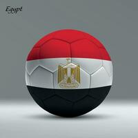 3d realistisch Fußball Ball ich mit Flagge von Ägypten auf Studio Hintergrund vektor