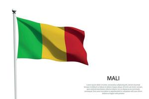 National Flagge Mali winken auf Weiß Hintergrund vektor
