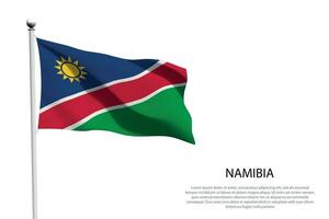 National Flagge Namibia winken auf Weiß Hintergrund vektor