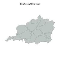 Karte von centro sul Cearense ist ein Mesoregion im ceara mit Grenzen Gemeinden vektor