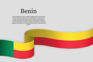 Band Flagge von Benin. Feier Hintergrund vektor