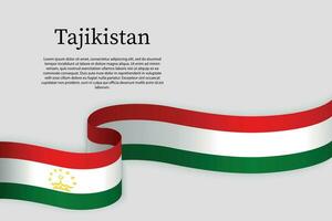 Band Flagge von Tadschikistan. Feier Hintergrund vektor