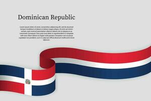 band flagga av Dominikanska republik. firande bakgrund vektor