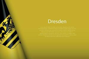 3d flagga av Dresden, är en stad av Tyskland vektor