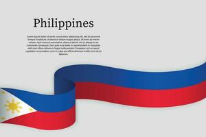 Band Flagge von Philippinen. Feier Hintergrund vektor