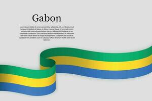 Band Flagge von gabun. Feier Hintergrund vektor