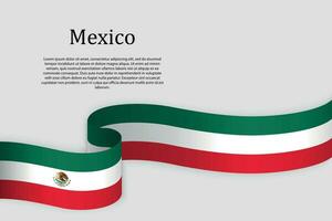 Band Flagge von Mexiko. Feier Hintergrund vektor