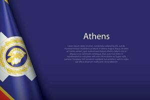 3d Flagge von Athen, ist ein Stadt von Griechenland vektor