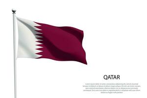 nationell flagga qatar vinka på vit bakgrund vektor