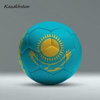 3d realistisk fotboll boll imed flagga av kazakhstan på studio bakgrund vektor