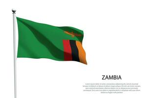 National Flagge Sambia winken auf Weiß Hintergrund vektor