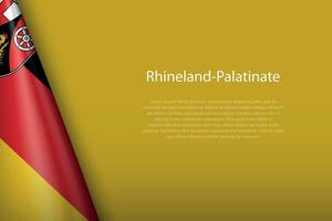 Flagge Rheinland-Pfalz, Zustand von Deutschland, isoliert auf Hintergrund mit Copyspace vektor