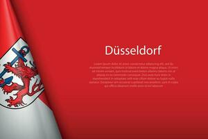 3d flagga av Düsseldorf, är en stad av Tyskland vektor