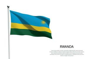 National Flagge Ruanda winken auf Weiß Hintergrund vektor