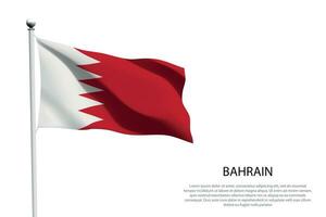 nationell flagga bahrain vinka på vit bakgrund vektor