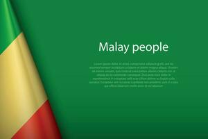 Flagge von malaiisch Menschen, ethnisch Gruppe, isoliert auf Hintergrund mit Copyspace vektor