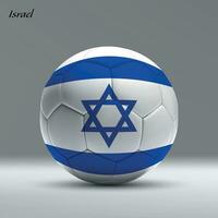 3d realistisch Fußball Ball ich mit Flagge von Israel auf Studio Hintergrund vektor