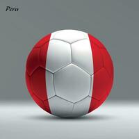 3d realistisch Fußball Ball ich mit Flagge von Peru auf Studio Hintergrund vektor