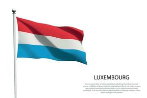 National Flagge Luxemburg winken auf Weiß Hintergrund vektor