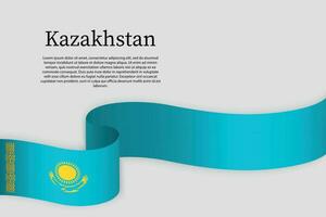 Band Flagge von Kasachstan. Feier Hintergrund vektor