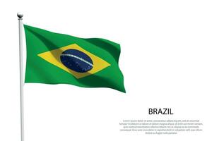 National Flagge Brasilien winken auf Weiß Hintergrund vektor