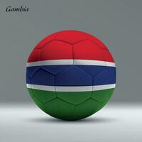 3d realistisk fotboll boll imed flagga av gambia på studio bakgrund vektor