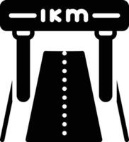 solide Symbol zum Kilometer vektor