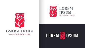 rosblommans logotypdesign vektor