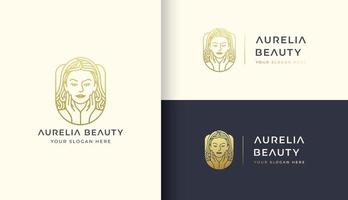 kvinna skönhet logotyp mall design vektor