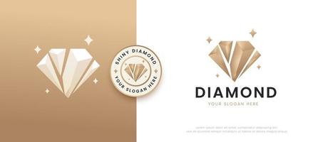 Glänzende Diamantsteine Logo-Design vektor