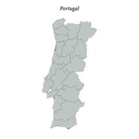 einfach eben Karte von Portugal mit Grenzen vektor