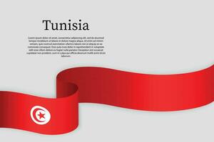 band flagga av tunisien. firande bakgrund vektor