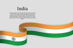 Band Flagge von Indien. Feier Hintergrund vektor