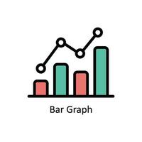 Bar Graph Vektor gefüllt Gliederung Symbol Design Illustration. Geschäft und Verwaltung Symbol auf Weiß Hintergrund eps 10 Datei