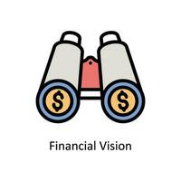 finanziell Vision Vektor gefüllt Gliederung Symbol Design Illustration. Geschäft und Verwaltung Symbol auf Weiß Hintergrund eps 10 Datei