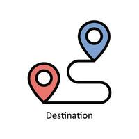 destination vektor fylld översikt ikon design illustration. företag och förvaltning symbol på vit bakgrund eps 10 fil