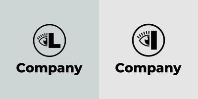 brev l syn logotyp, lämplig för företag relaterad till syn, spionera, optisk, eller öga med första l vektor