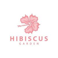 Hibiskus Logo einfach frisch natürlich Blume Design Garten Pflanze Illustration vektor