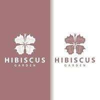 Hibiskus Logo einfach frisch natürlich Blume Design Garten Pflanze Illustration vektor