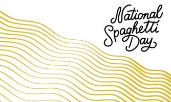 nationell spaghetti dag baner. handstil text baner med abstrakt spaghetti. hand dragen vektor konst.