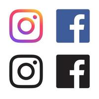 Social-Media-Facebook-Instagram-Symbole kostenloser Vektorsatz vektor