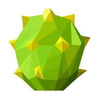 polygonal grön kaktus. minimalistisk låg poly konst stil. vektor