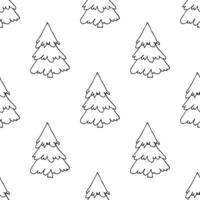 nahtlos Muster mit geometrisch minimal skandinavisch Weihnachten Baum Gekritzel zum dekorativ drucken, Verpackung Papier, Gruß Karten und Stoff vektor