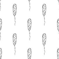 Semester sömlös mönster med flygande ballong klotter för dekorativ skriva ut, omslag papper, hälsning kort, tapet och tyg vektor
