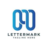 brev mark m monogram första logotyp design modern och minimal begrepp vektor